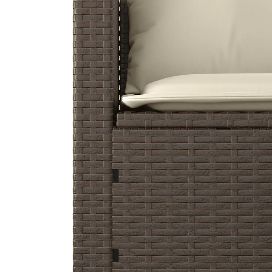 Salon de jardin avec coussins 3 pcs marron résine tressée - 10