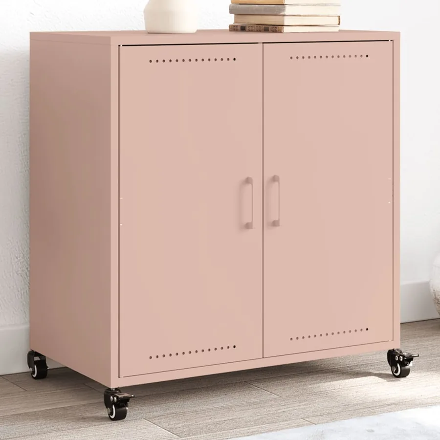 Buffet rose 68x39x72 cm acier
