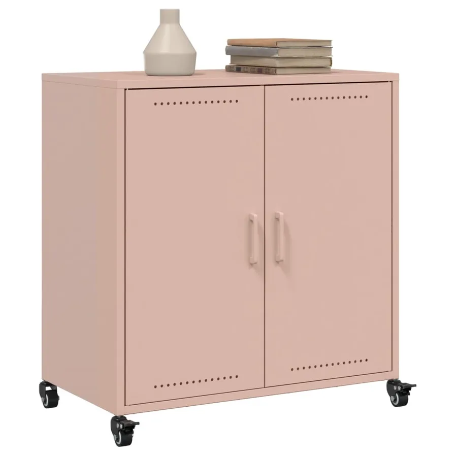 Buffet rose 68x39x72 cm acier - 4