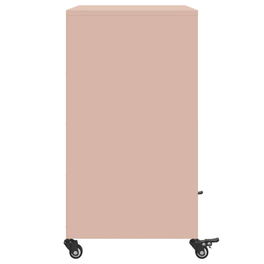 Buffet rose 68x39x72 cm acier - 7