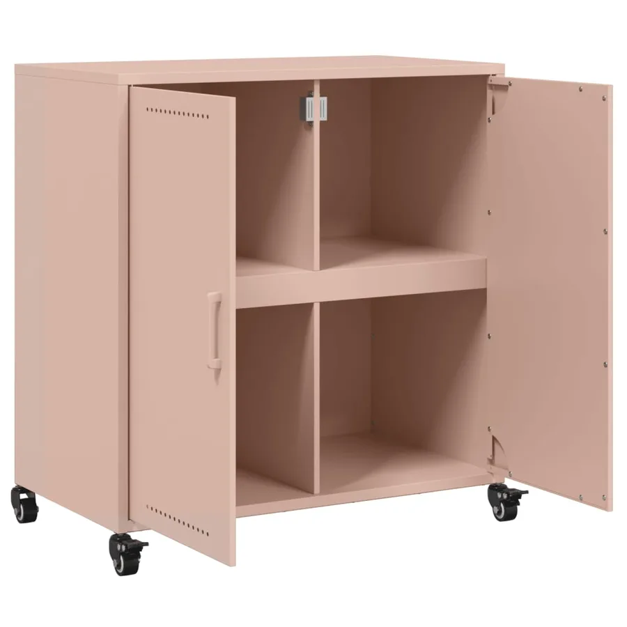 Buffet rose 68x39x72 cm acier - 9