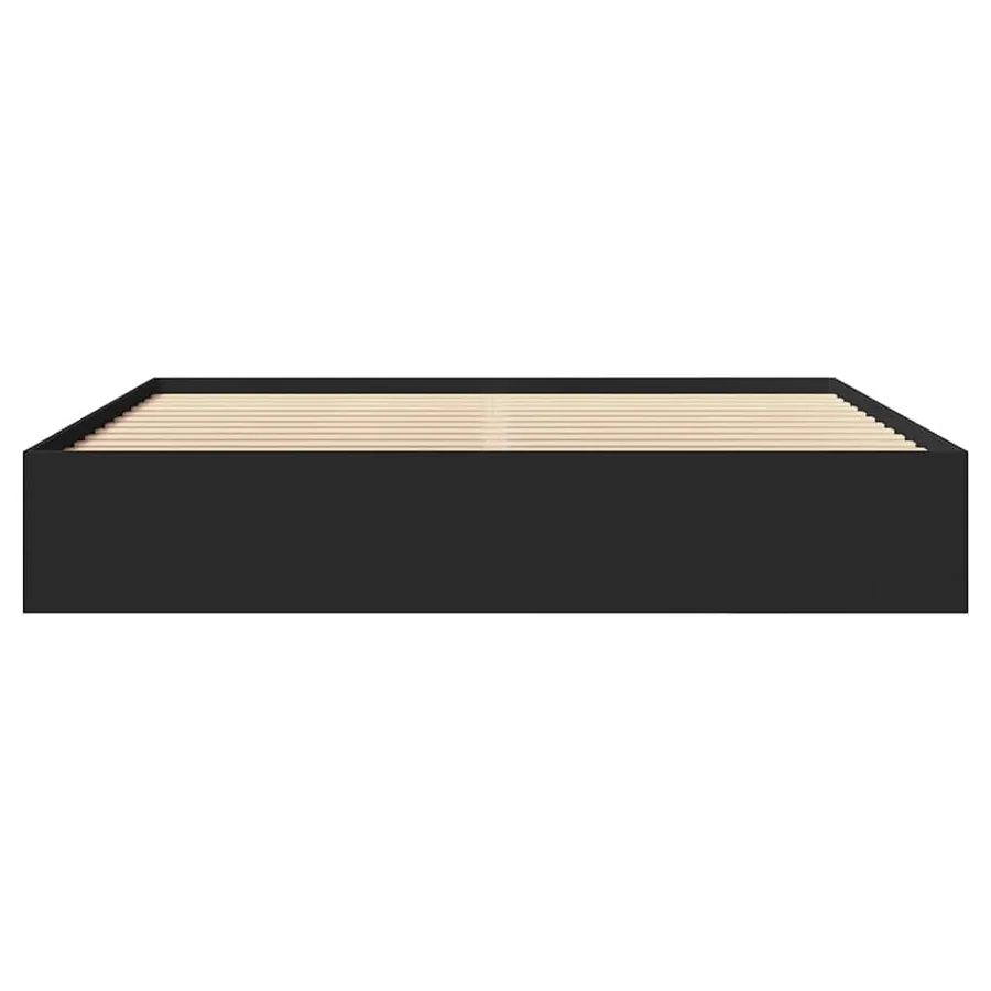 Cadre de lit sans matelas noir 180x200 cm bois d'ingénierie - 5
