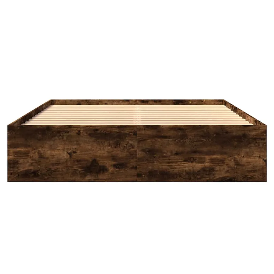 Cadre de lit sans matelas chêne fumé 150x200 cm bois ingénierie - 5