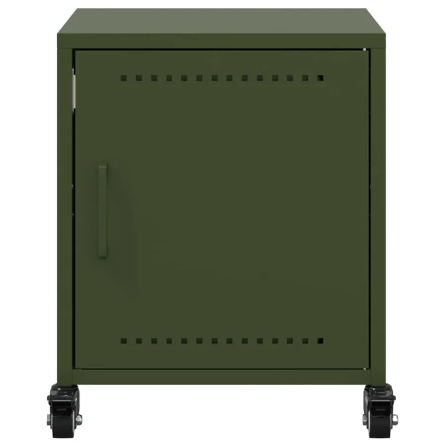 Table de chevet vert olive 36x39x43,5 cm acier - 6