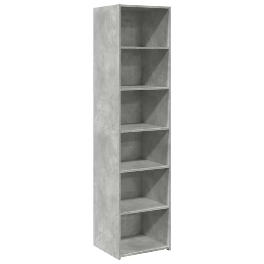 Buffet haut gris béton 45x41x185 cm bois d'ingénierie - 2