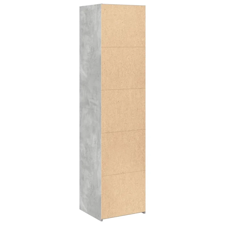 Buffet haut gris béton 45x41x185 cm bois d'ingénierie - 6