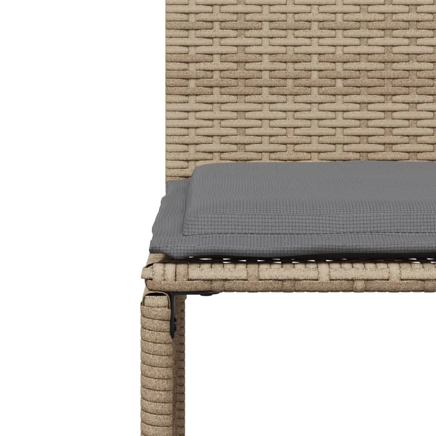 Ensemble à manger de jardin et coussins 7 pcs beige poly rotin - 10
