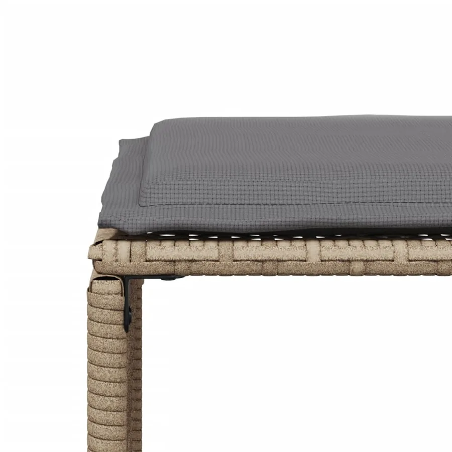 Ensemble à manger de jardin et coussins 7 pcs beige poly rotin - 11