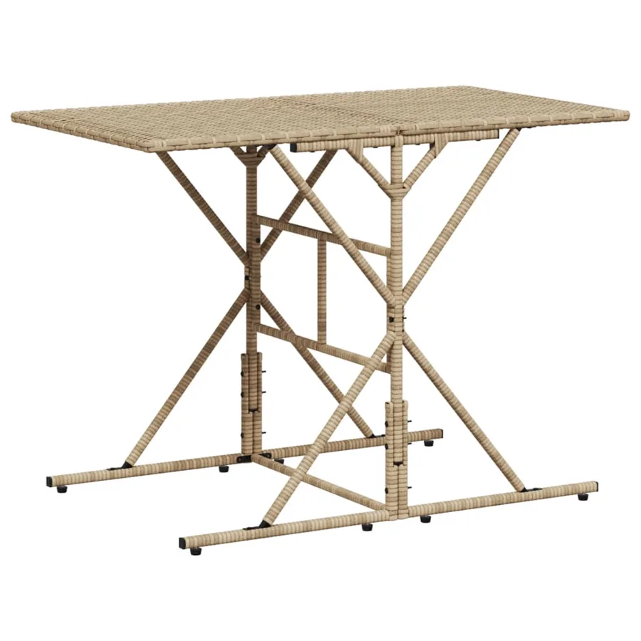 Ensemble à manger de jardin et coussins 7 pcs beige poly rotin - 3