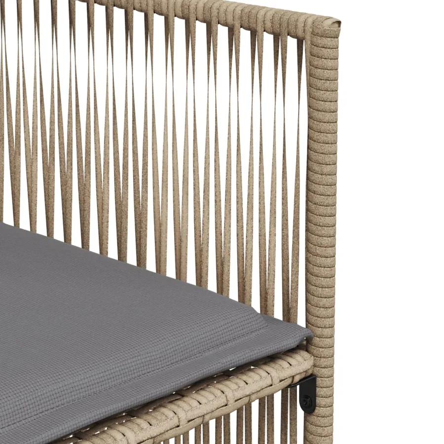 Ensemble à manger de jardin et coussins 7 pcs beige poly rotin - 9