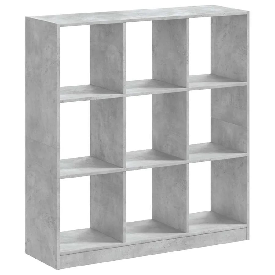 Bibliothèque gris béton 102x32x108 cm bois d'ingénierie - 6