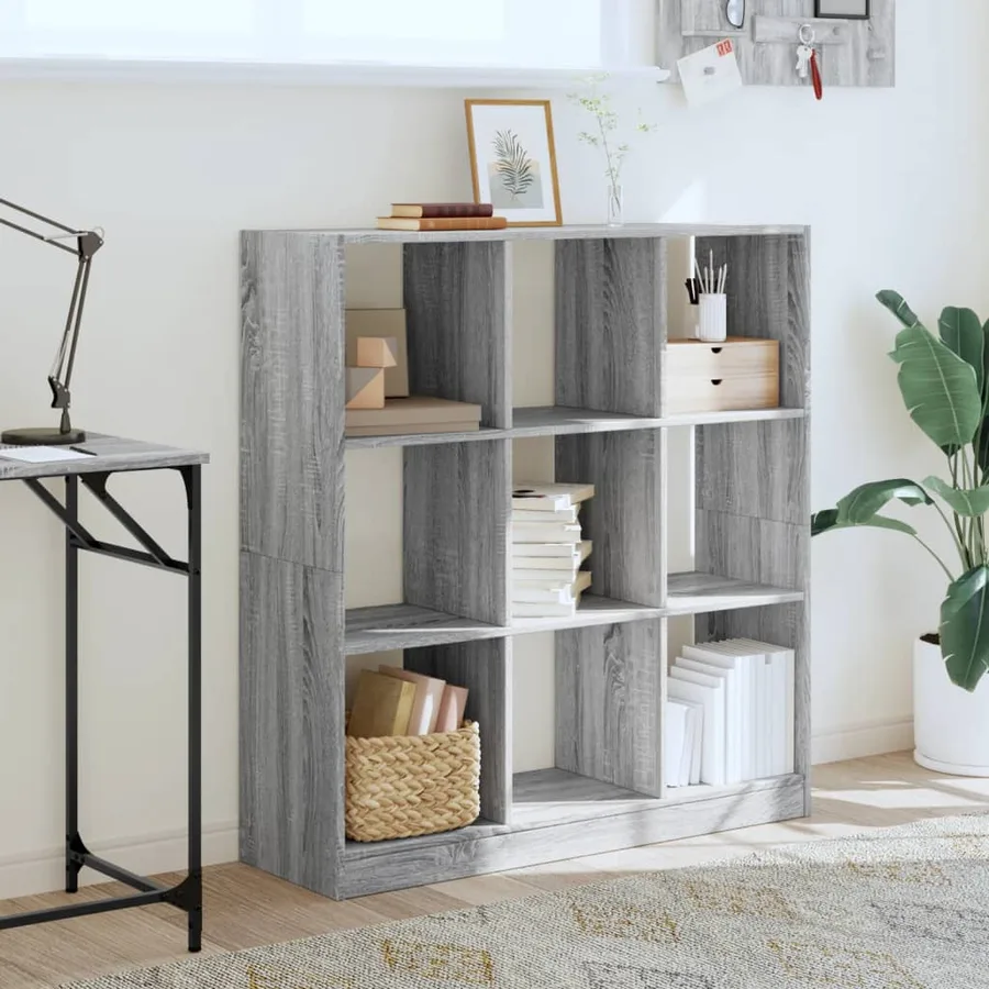 Bibliothèque sonoma gris 102x32x108 cm bois d'ingénierie - 3