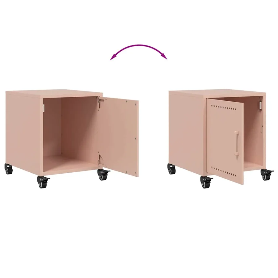Tables de chevet 2 pcs rose 36x39x43,5 cm acier - 9