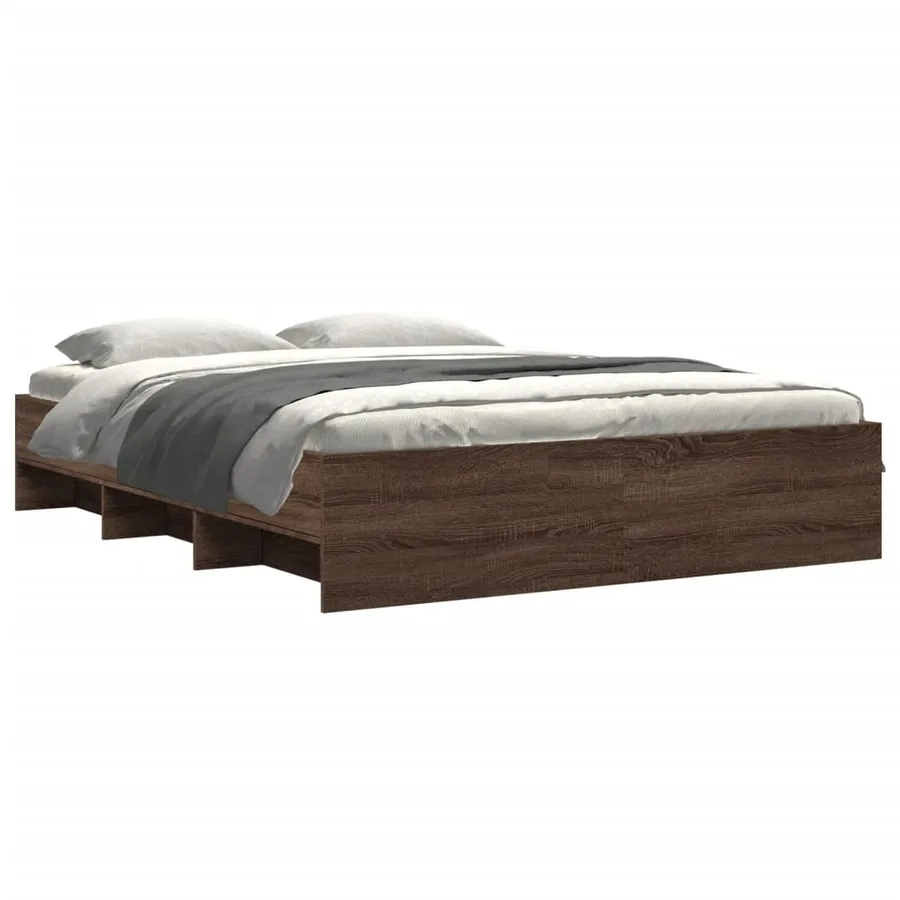 Cadre de lit sans matelas chêne marron 150x200 cm - 3