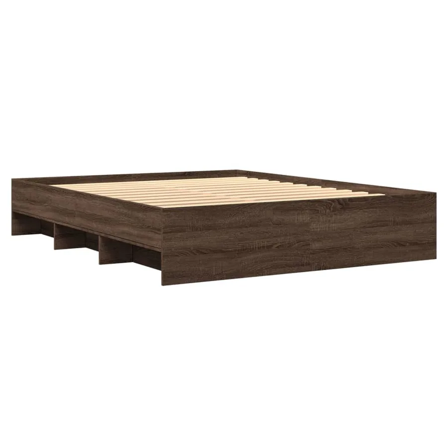 Cadre de lit sans matelas chêne marron 150x200 cm - 4
