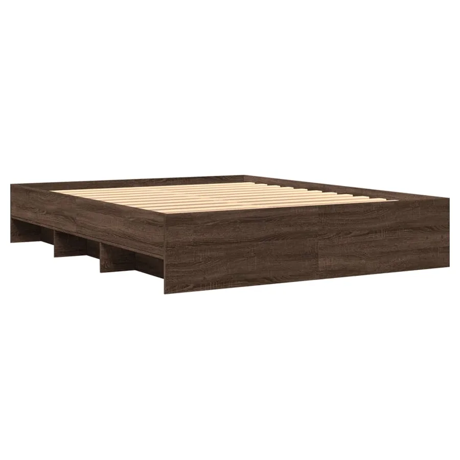 Cadre de lit sans matelas chêne marron 150x200 cm - 7