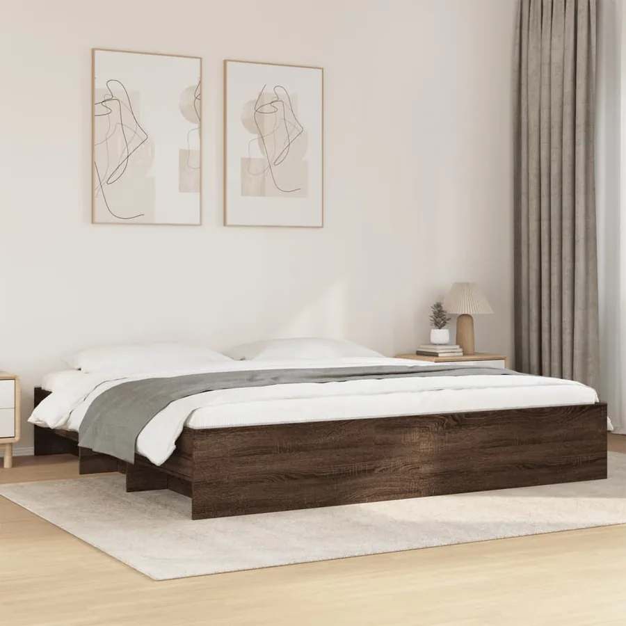 Cadre de lit sans matelas chêne marron 200x200 cm