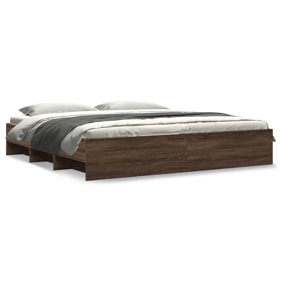 Cadre de lit sans matelas chêne marron 200x200 cm - 2