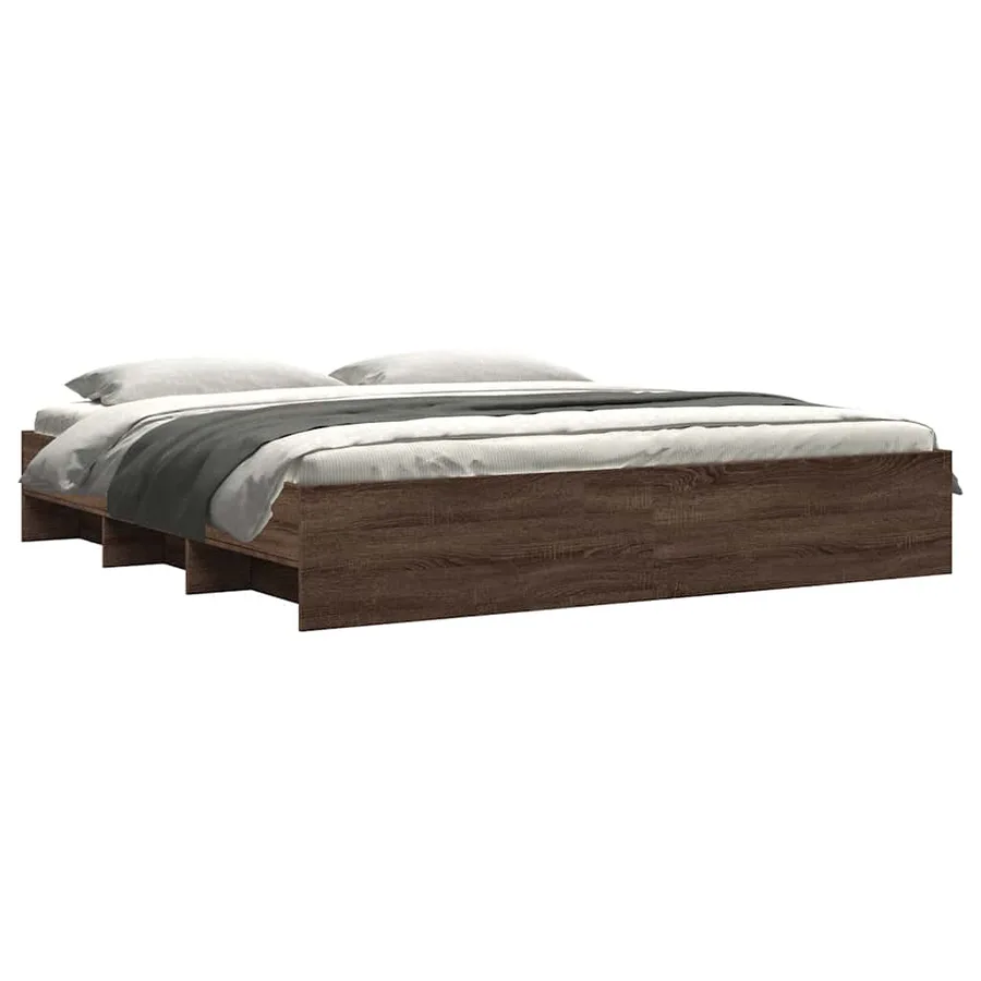 Cadre de lit sans matelas chêne marron 200x200 cm - 3