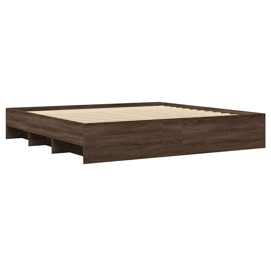 Cadre de lit sans matelas chêne marron 200x200 cm - 4