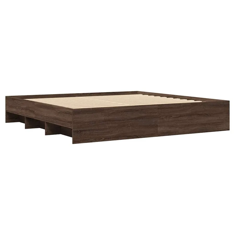 Cadre de lit sans matelas chêne marron 200x200 cm - 5