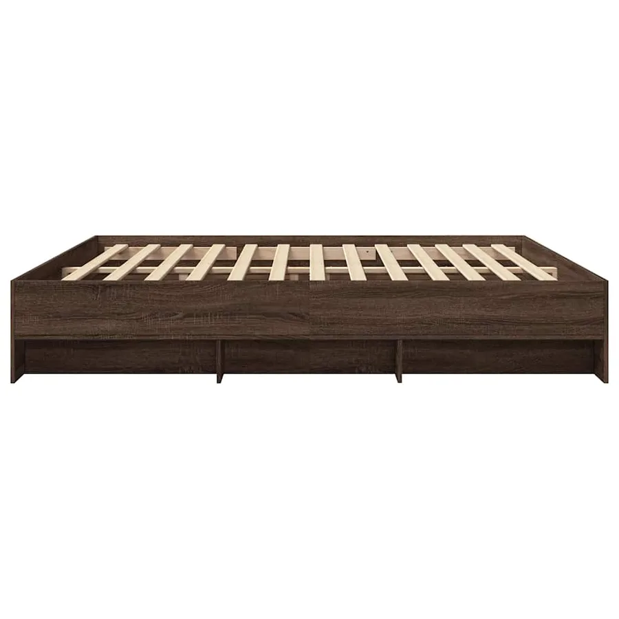 Cadre de lit sans matelas chêne marron 200x200 cm - 6