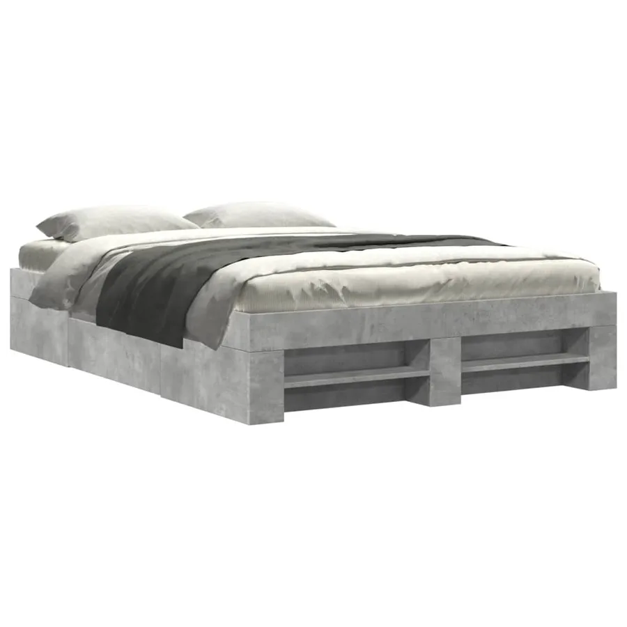 Cadre de lit sans matelas gris béton 120x190 cm bois ingénierie - 2