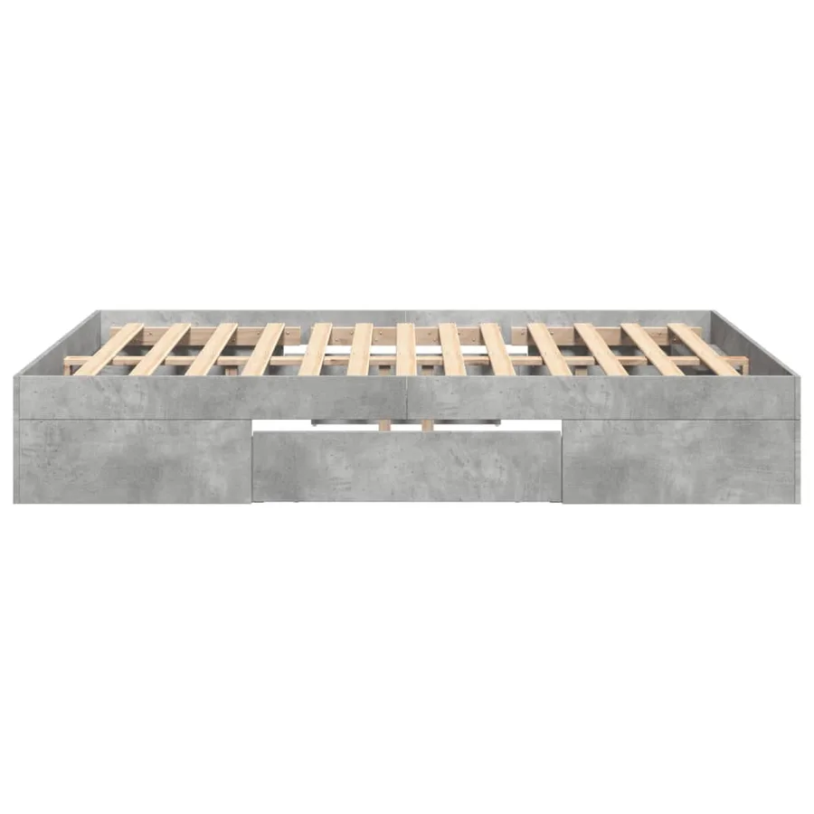 Cadre de lit sans matelas gris béton 120x190 cm bois ingénierie - 6