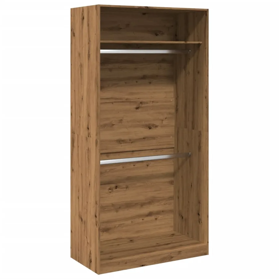 Garde-robe chêne artisanal 100x50x200 cm bois d'ingénierie - 2
