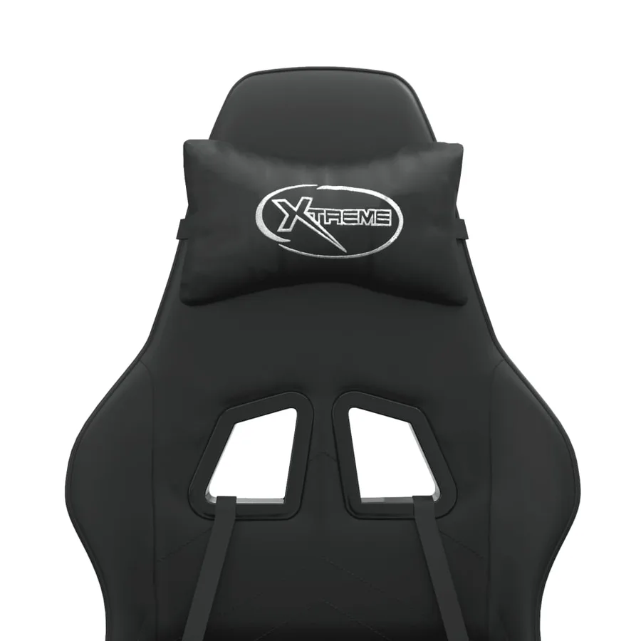 Chaise de jeu avec repose-pied Noir Similicuir - 11