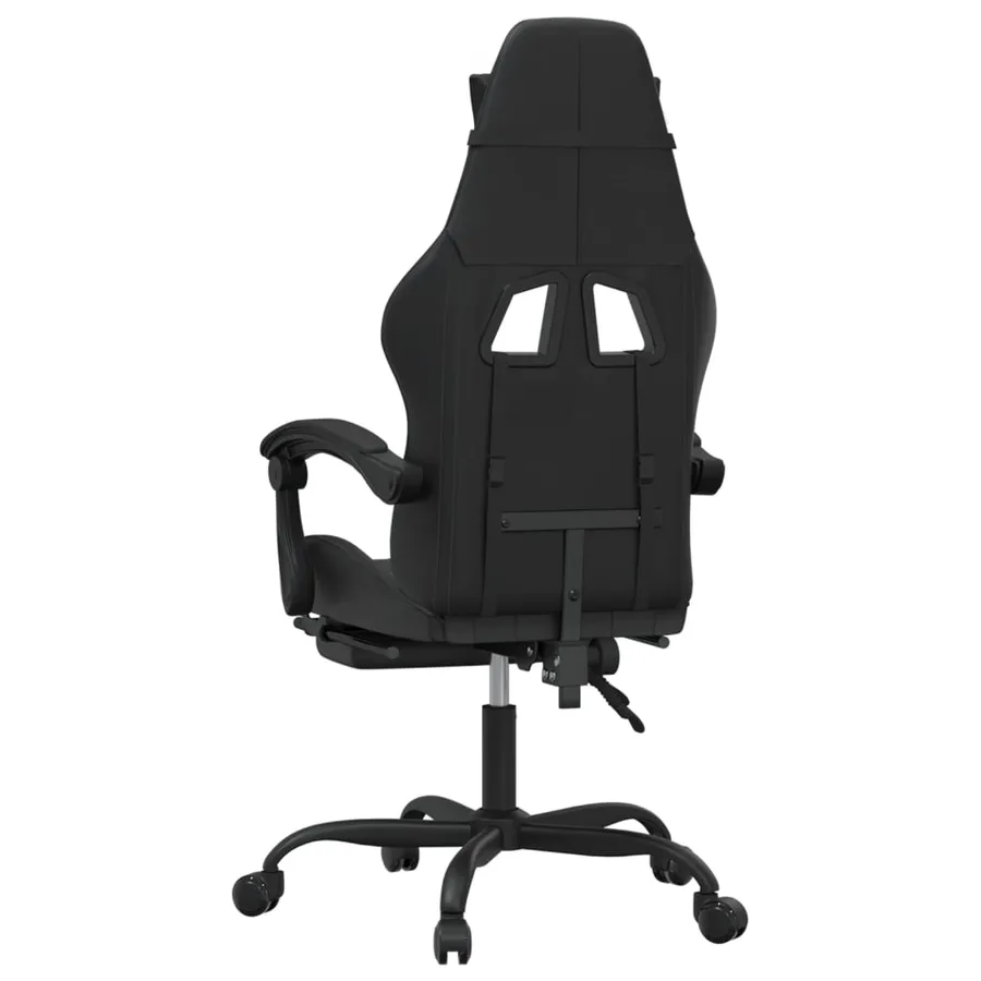 Chaise de jeu avec repose-pied Noir Similicuir - 5