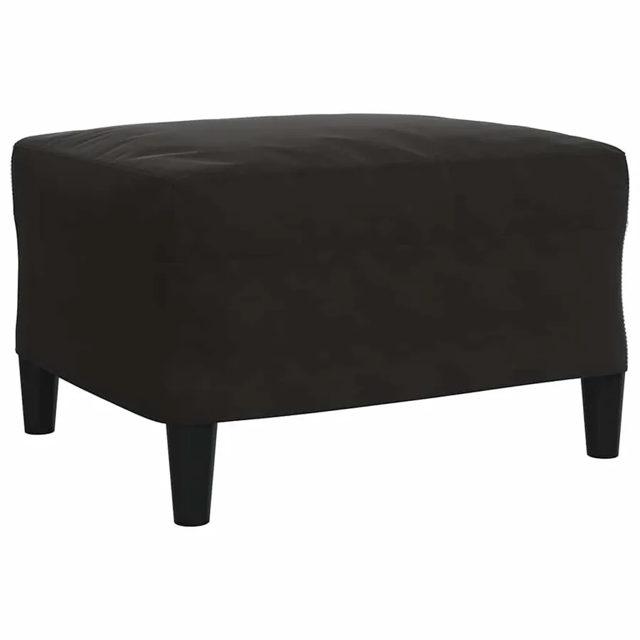 Ensemble de canapés 3pcs et coussins et traversins noir velours - 6