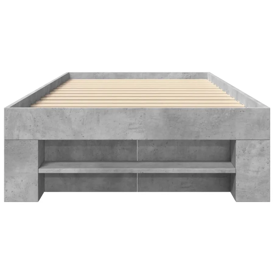 Cadre de lit sans matelas gris béton 90x190cm bois d'ingénierie - 5