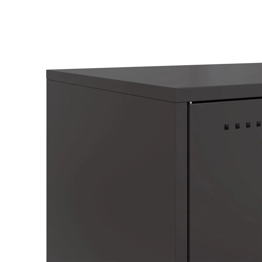Meuble TV noir 68x39x60,5 cm acier - 11