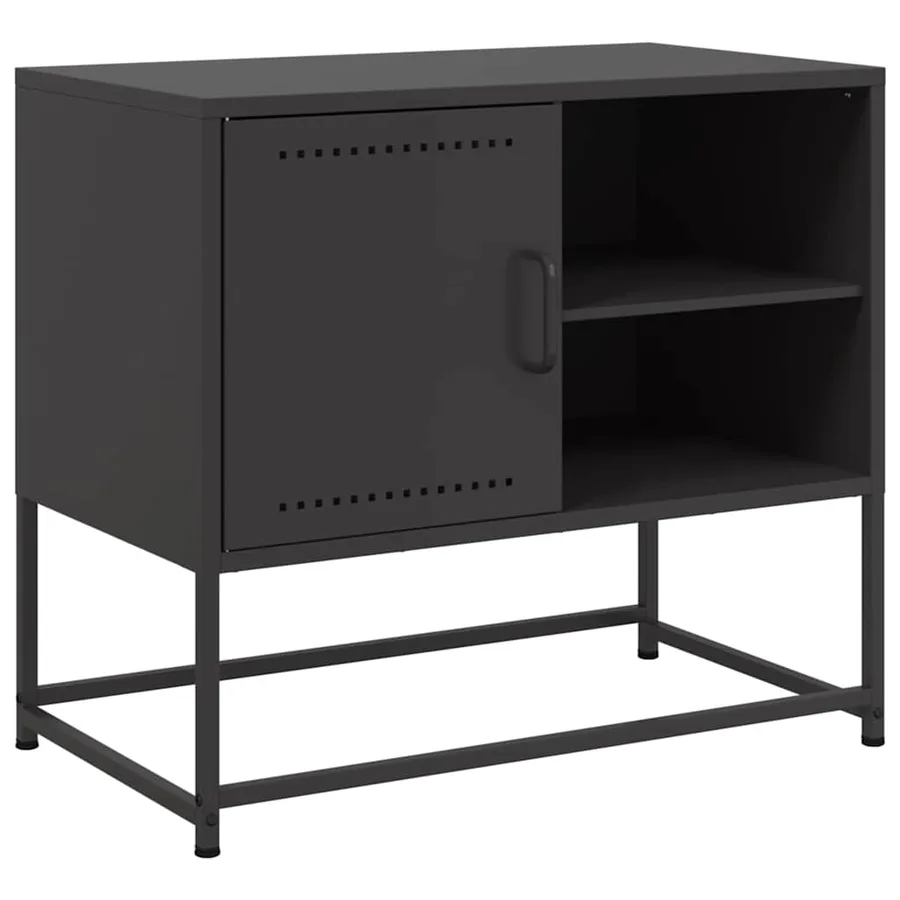 Meuble TV noir 68x39x60,5 cm acier - 2
