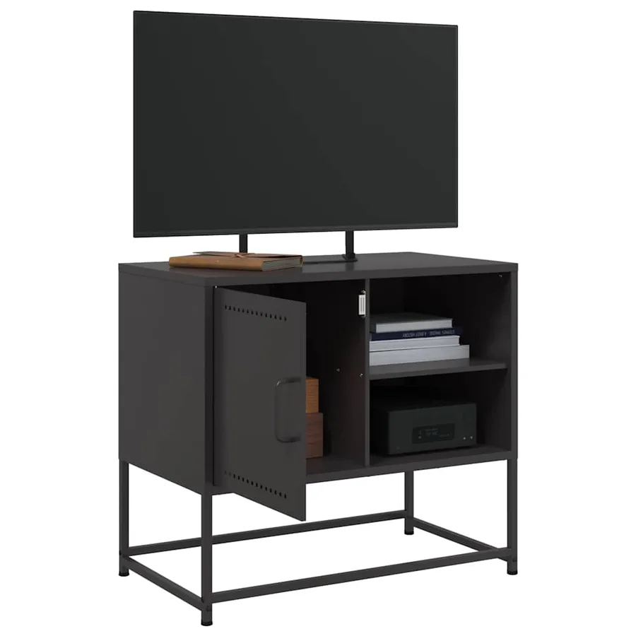 Meuble TV noir 68x39x60,5 cm acier - 4