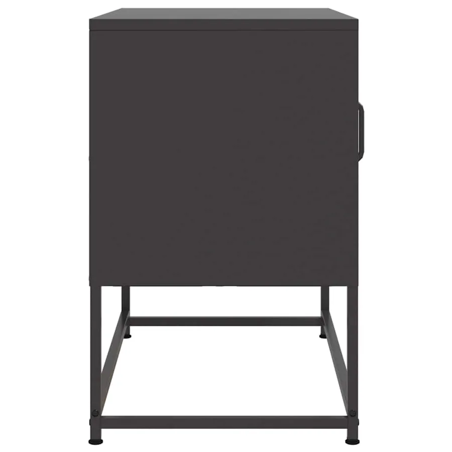 Meuble TV noir 68x39x60,5 cm acier - 7