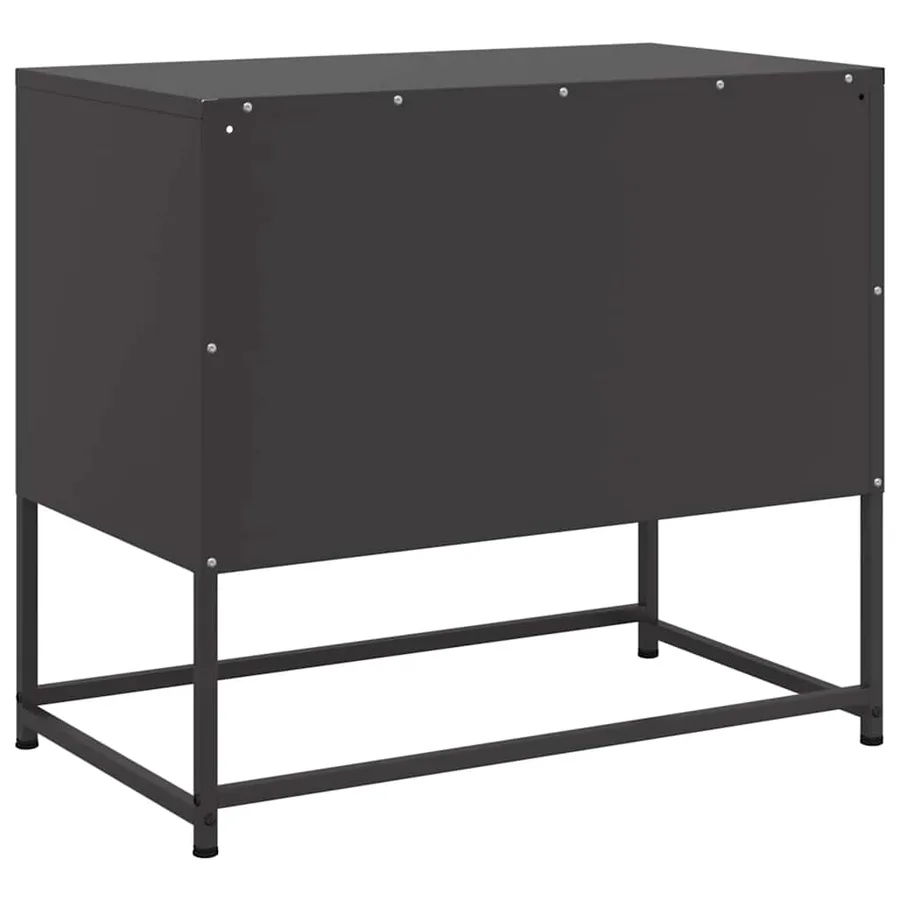 Meuble TV noir 68x39x60,5 cm acier - 8