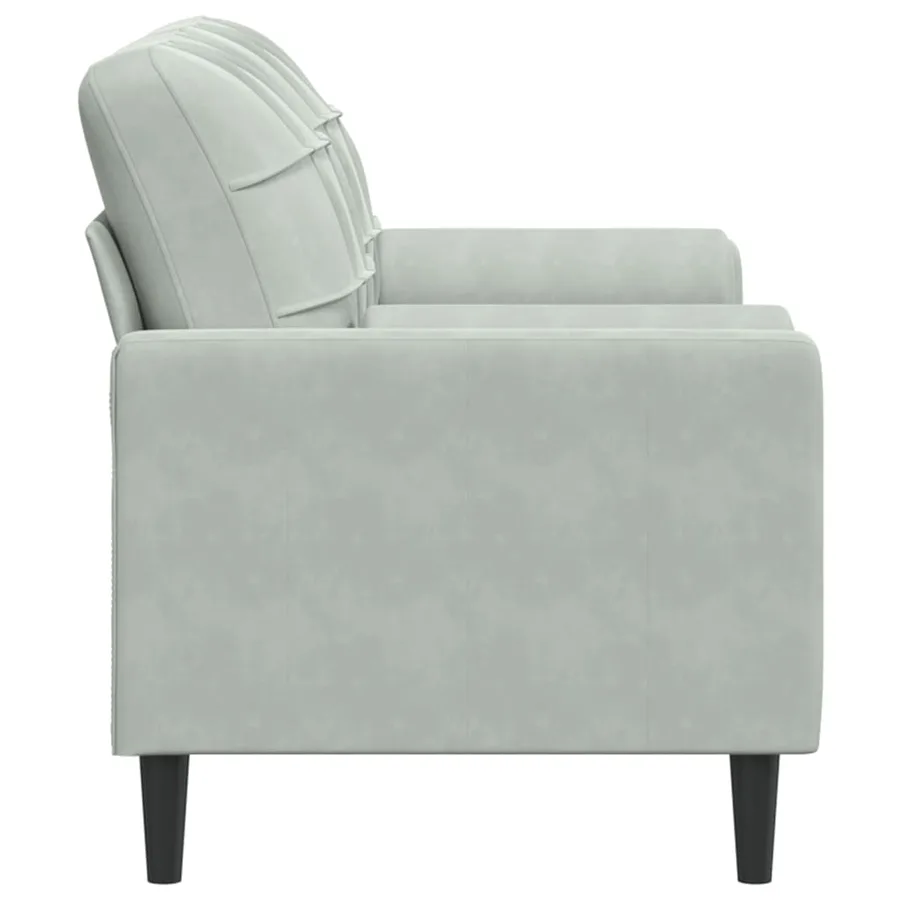 Canapé 2 places avec oreillers gris clair 140 cm velours - 4