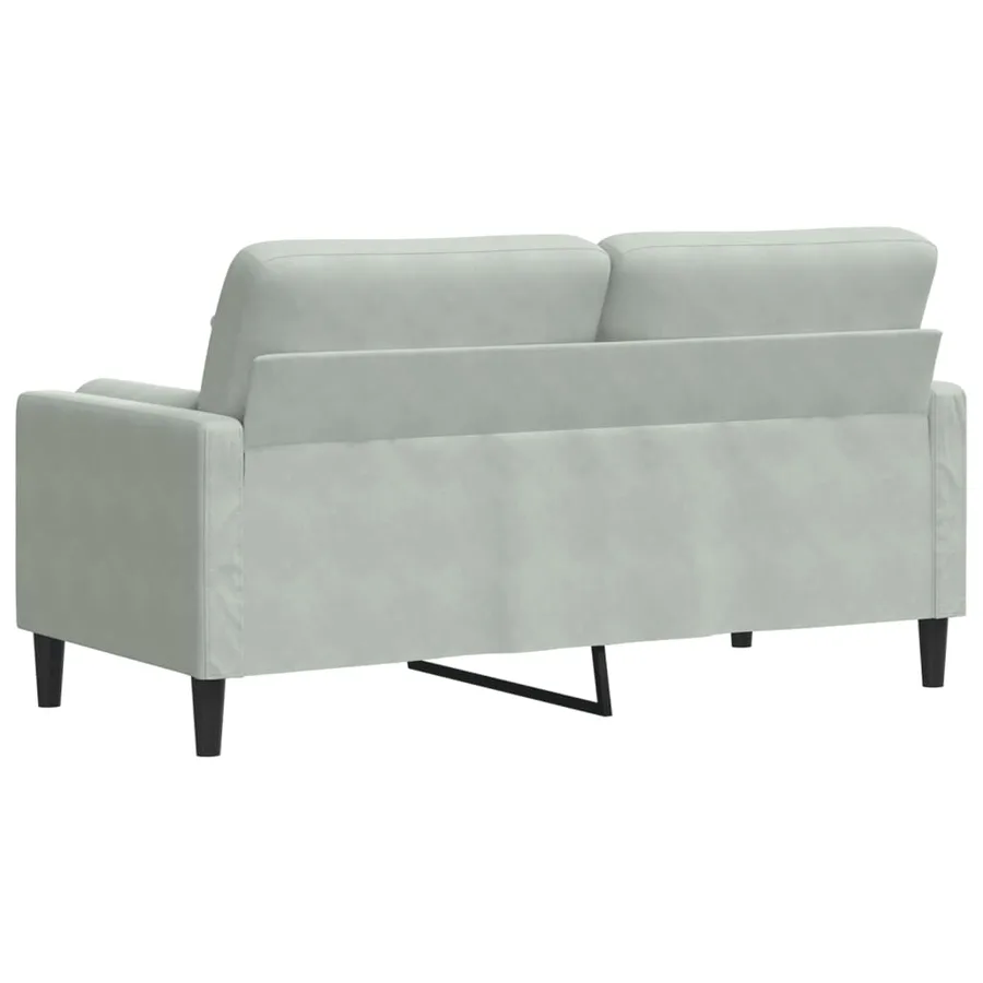 Canapé 2 places avec oreillers gris clair 140 cm velours - 5