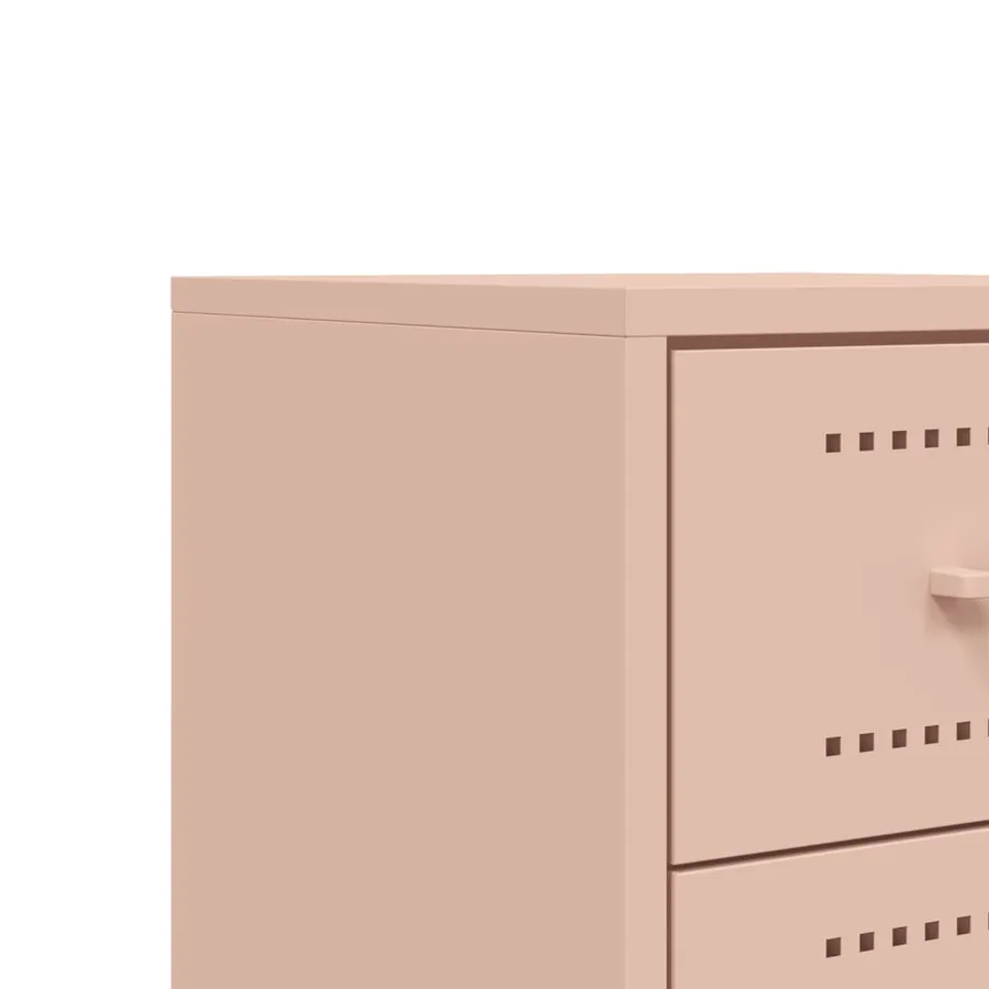 Tables de chevet 2 pcs rose 36x39x60,5 cm acier - 10