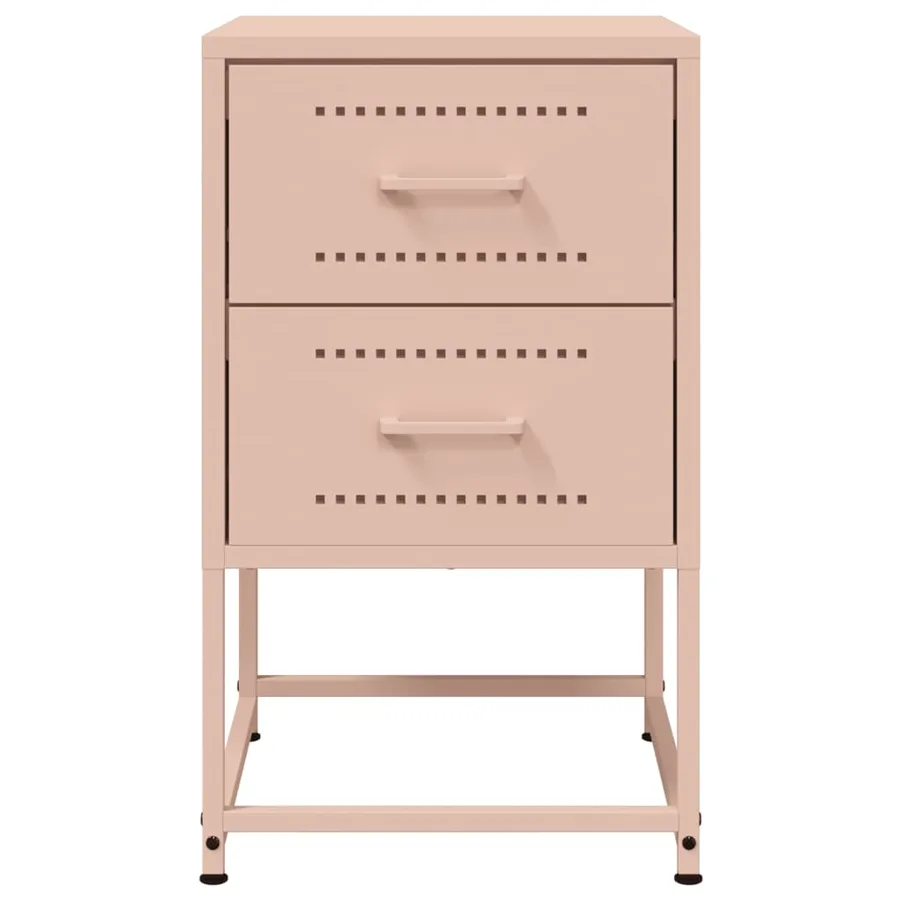 Tables de chevet 2 pcs rose 36x39x60,5 cm acier - 6