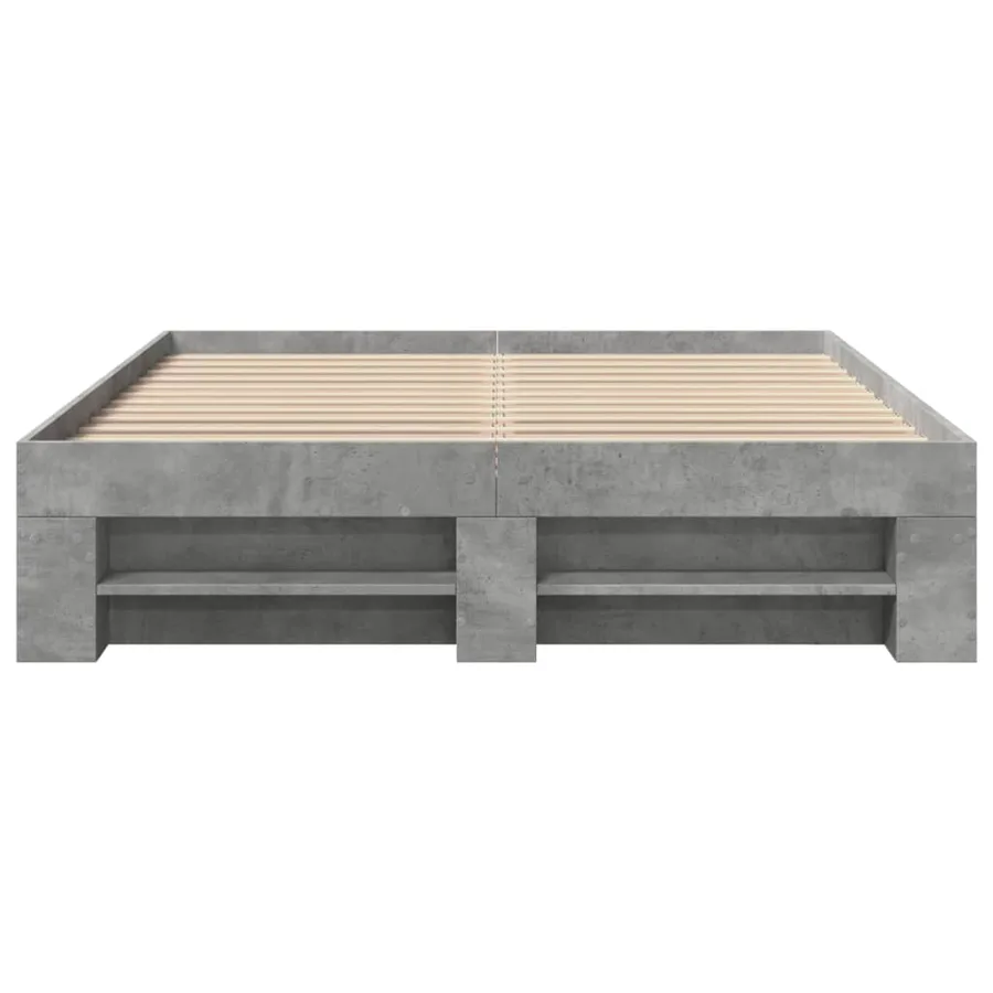 Cadre de lit sans matelas gris béton 135x190 cm bois ingénierie - 5