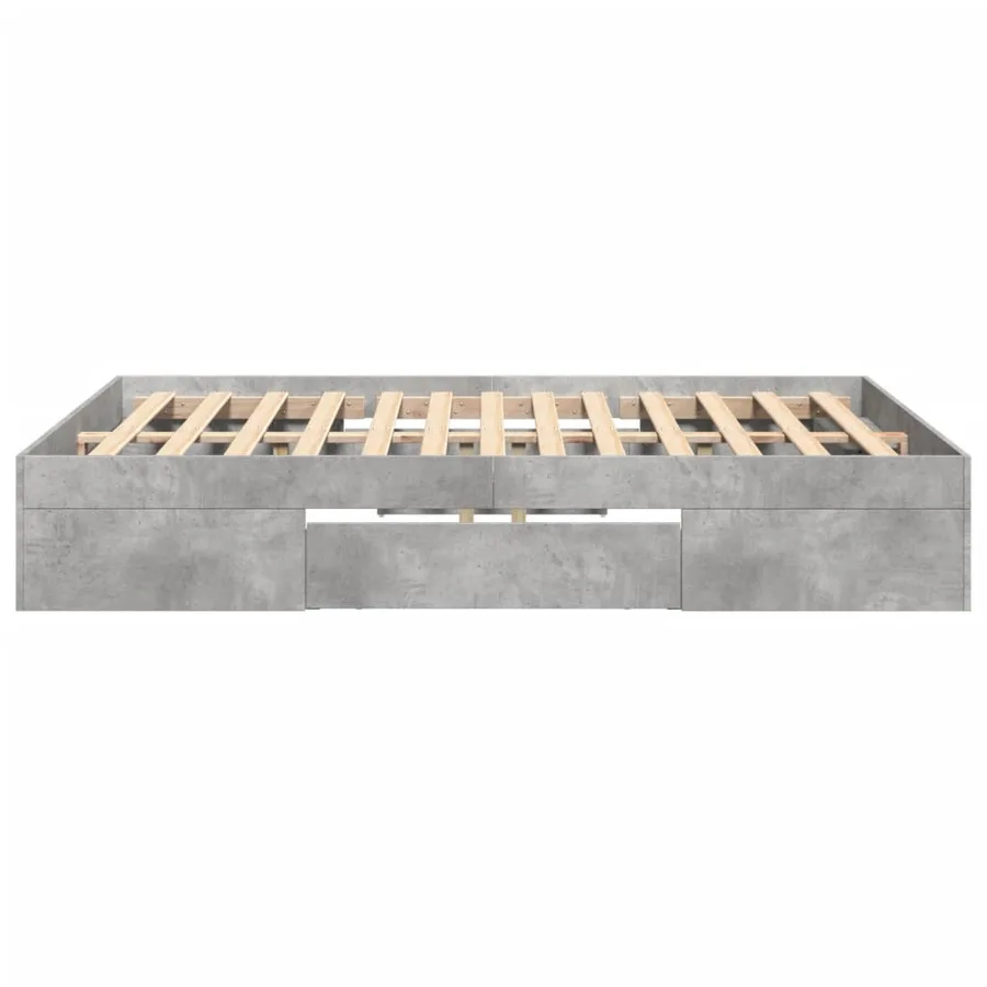 Cadre de lit sans matelas gris béton 135x190 cm bois ingénierie - 6