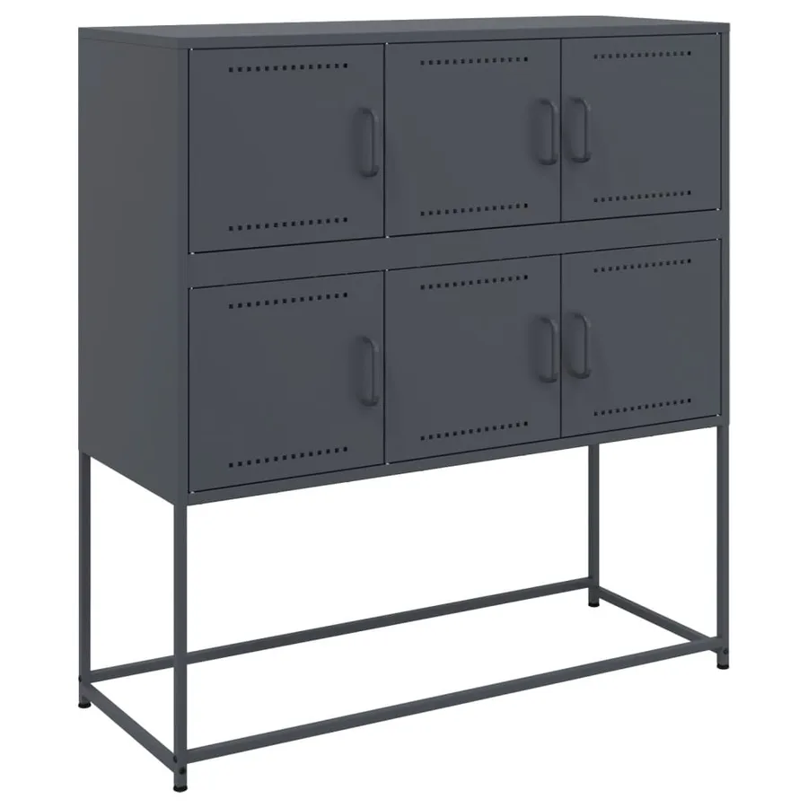 Buffet anthracite 100,5x39x107 cm acier - 2