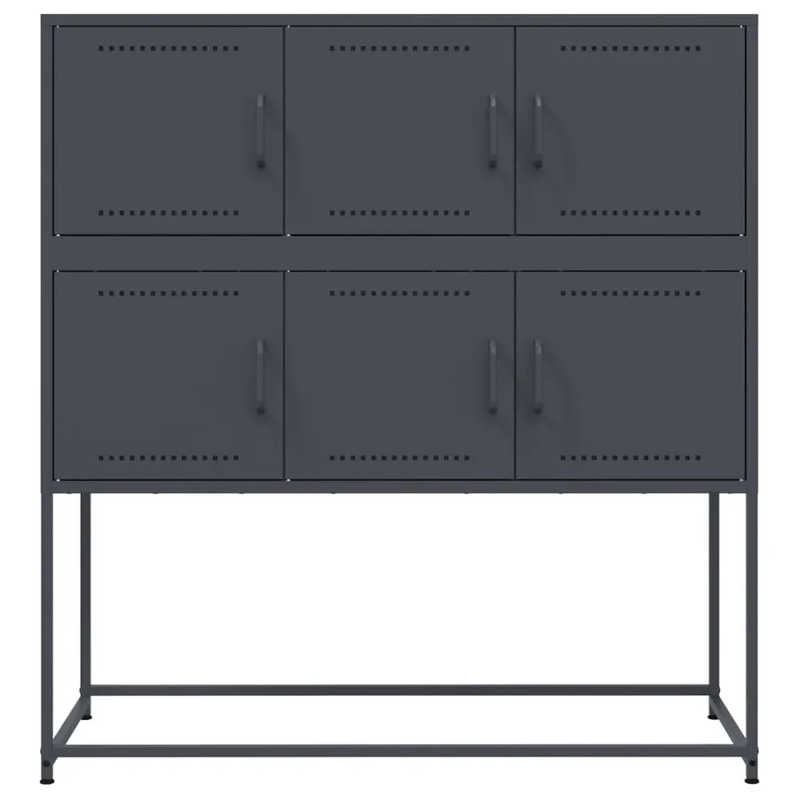 Buffet anthracite 100,5x39x107 cm acier - 6
