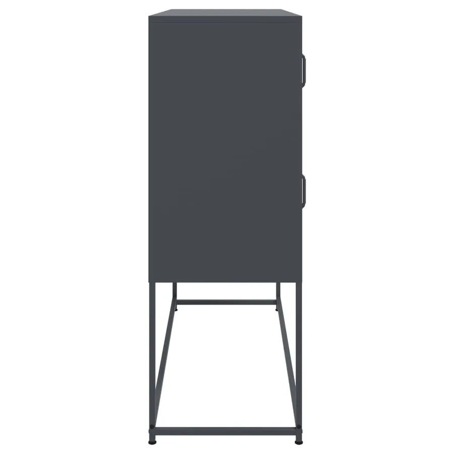 Buffet anthracite 100,5x39x107 cm acier - 7