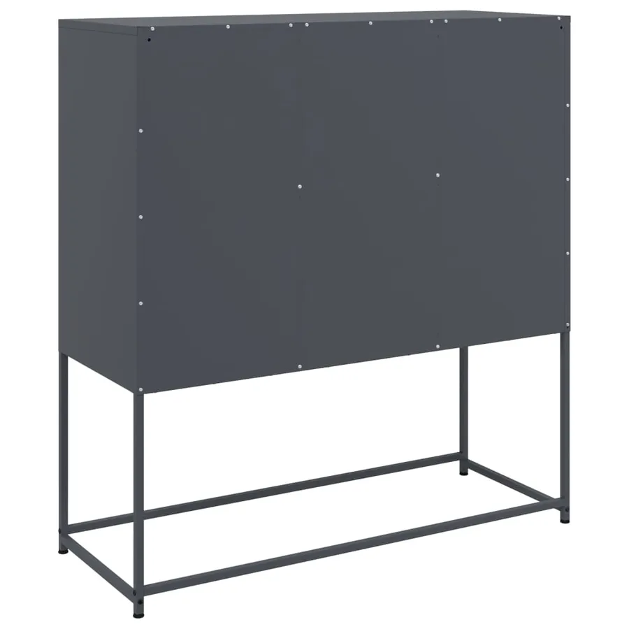 Buffet anthracite 100,5x39x107 cm acier - 8