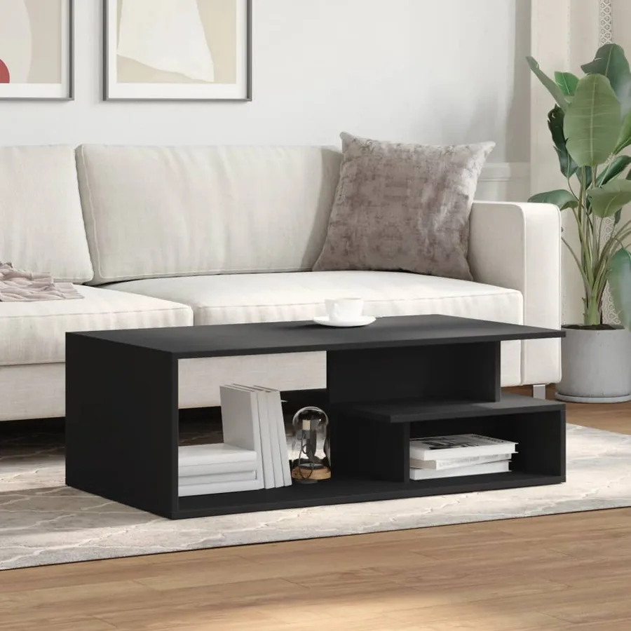 Table basse noir 102x55x35 cm bois d'ingénierie - 3