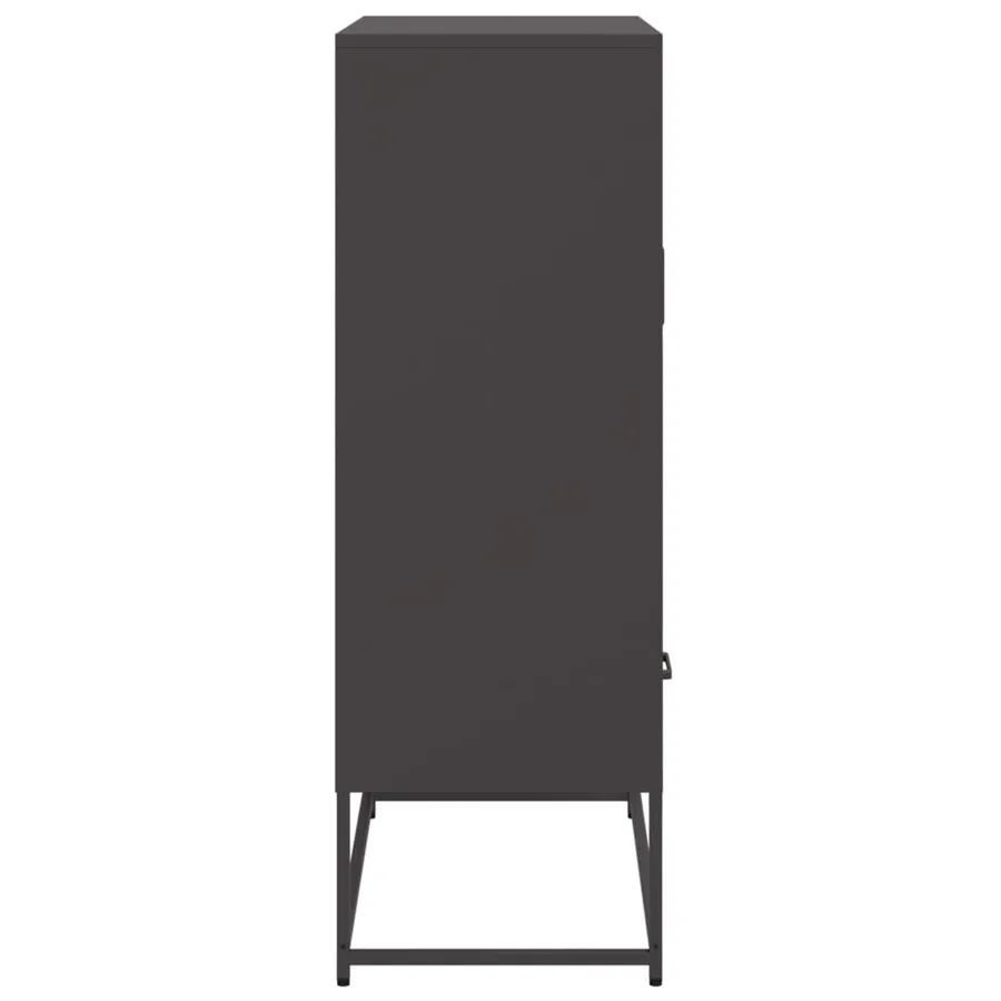 Buffet haut noir 68x39x111,5 cm acier - 6